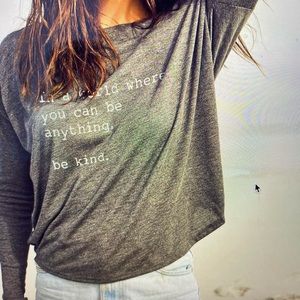 Om & Ah long sleeve grey be kind!